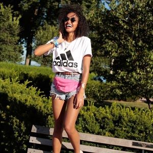 Pink adidas fanny pack